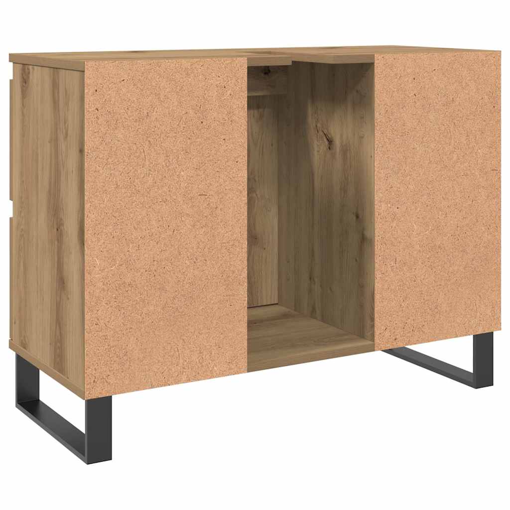 Mobiletto da Bagno Rovere Artigianale 80x33x60 cm in Truciolato
