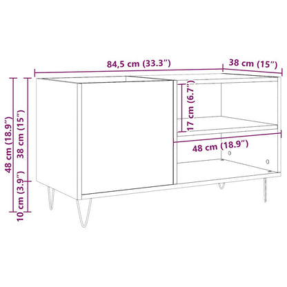 Mobile Porta Dischi Legno Antico 84,5x38x48cm Legno Multistrato | homemem39