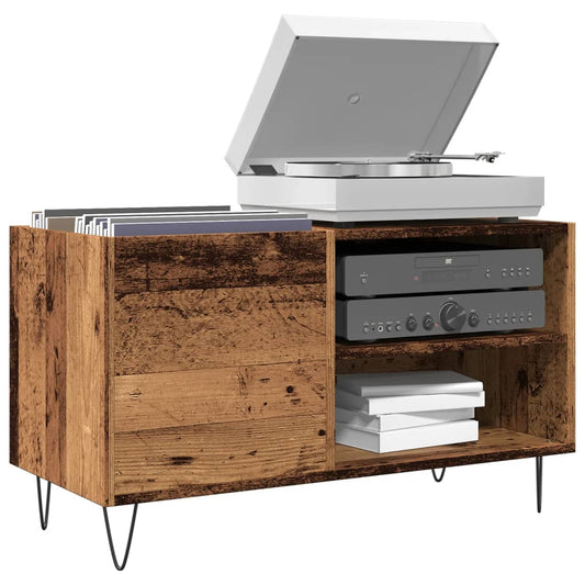 Mobile Porta Dischi Legno Antico 84,5x38x48cm Legno Multistrato - homemem39