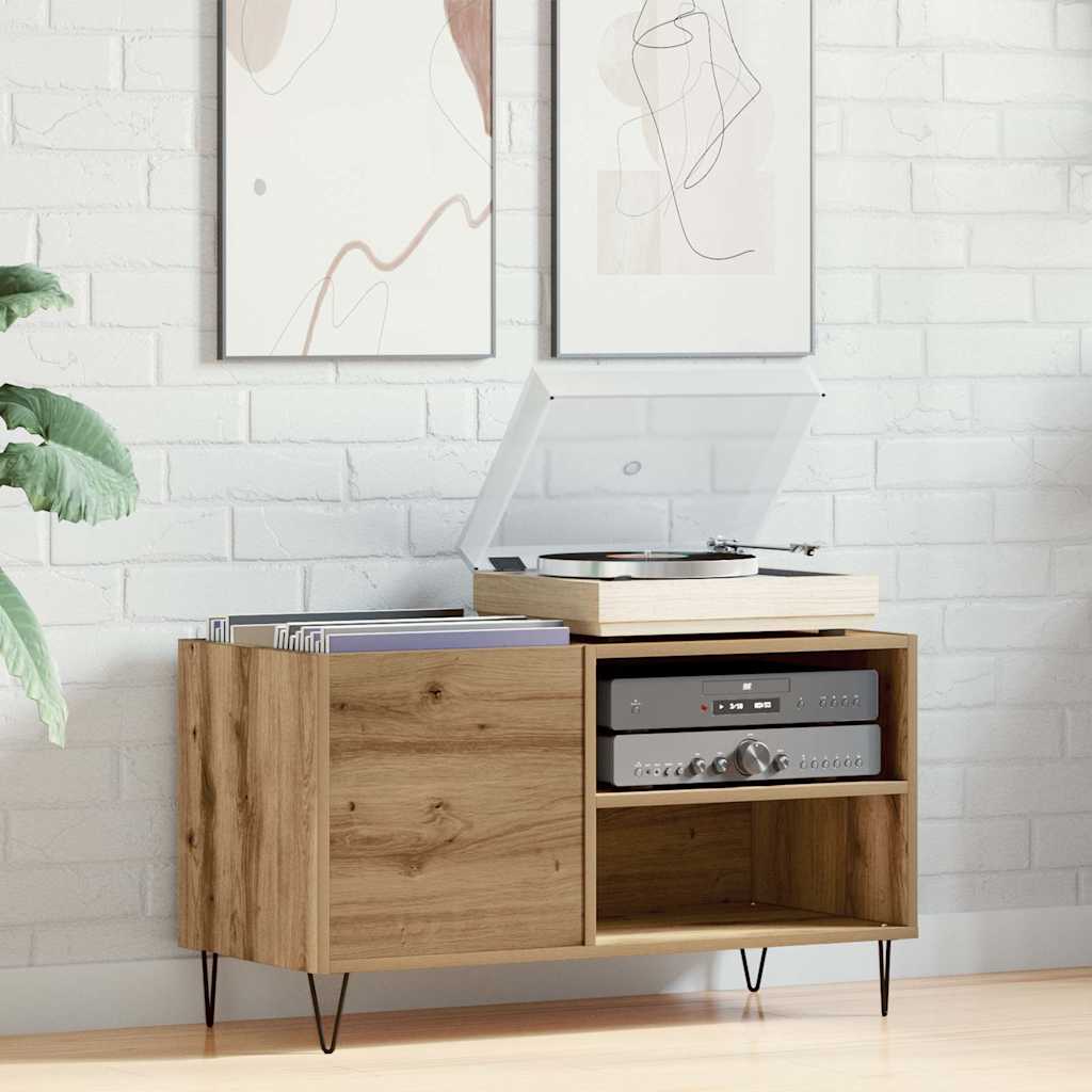Mobile Porta Dischi Rovere Artigianale 84,5x38x48cm Multistrato | homemem39
