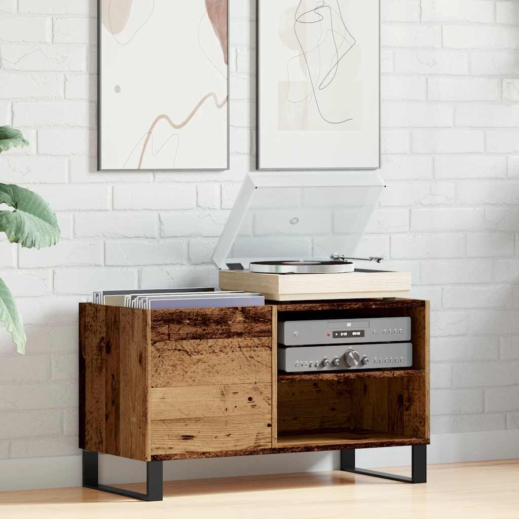 Mobile Porta Dischi Legno Antico 84,5x38x48cm Legno Multistrato | homemem39