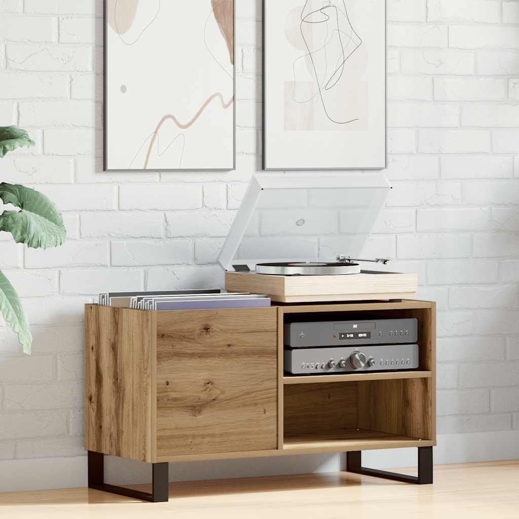 Mobile Porta Dischi Rovere Artigianale 84,5x38x48cm Multistrato | homemem39