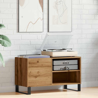 Mobile Porta Dischi Rovere Artigianale 84,5x38x48cm Multistrato - homemem39