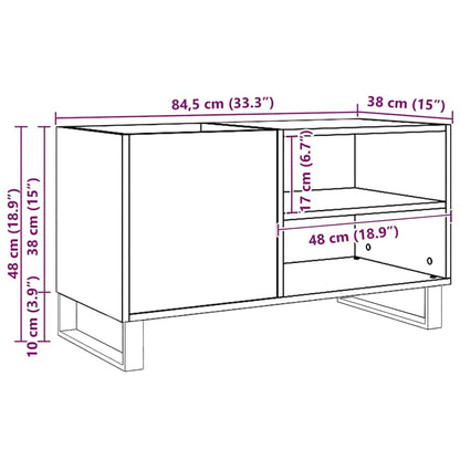 Mobile Porta Dischi Rovere Artigianale 84,5x38x48cm Multistrato | homemem39
