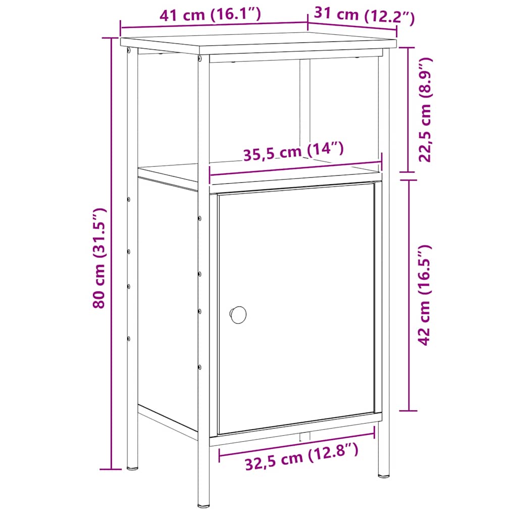 Comodino Rovere Artigianale 41x31x80 cm in Legno Multistrato - homemem39