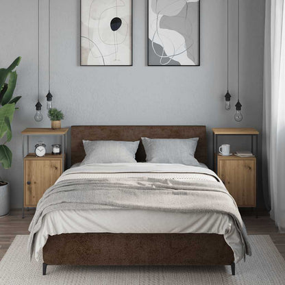 Comodini 2pz Rovere Artigianale 41x31x80cm in Legno Multistrato - homemem39