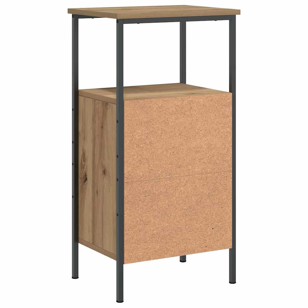 Comodini 2pz Rovere Artigianale 41x31x80cm in Legno Multistrato - homemem39