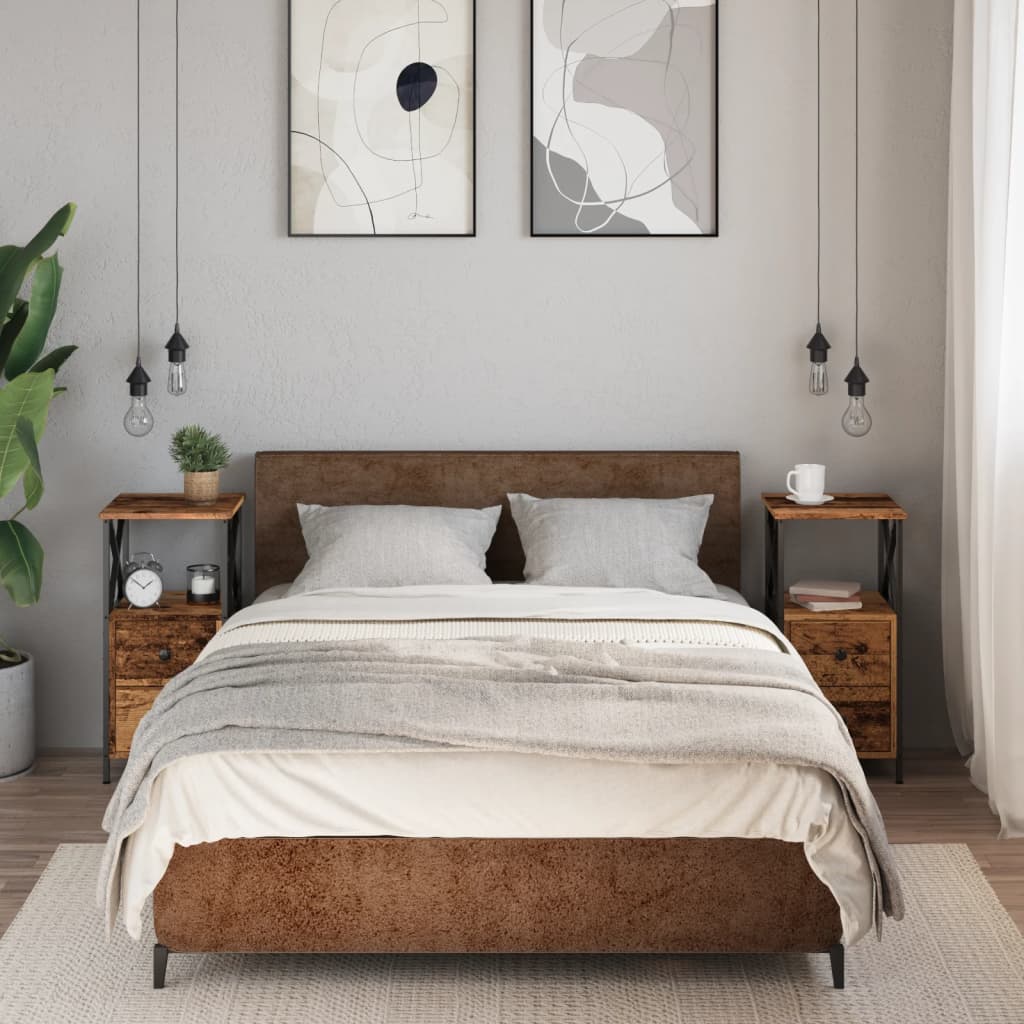 Comodini Legno Antico 2 pz 34x35,5x70 cm in Legno Multistrato | homemem39