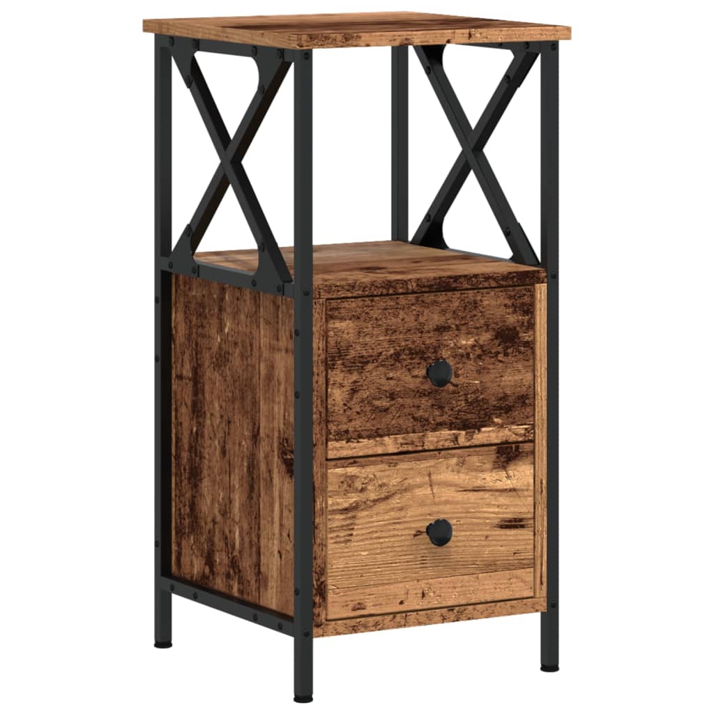 Comodini Legno Antico 2 pz 34x35,5x70 cm in Legno Multistrato | homemem39