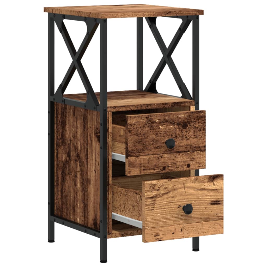 Comodini Legno Antico 2 pz 34x35,5x70 cm in Legno Multistrato | homemem39