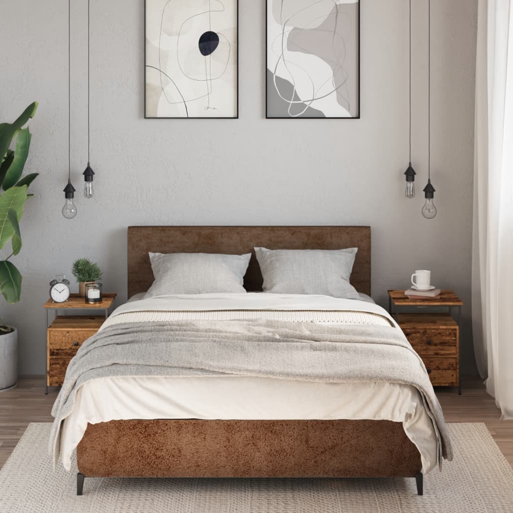 Comodini Legno Antico 2 pz 34x35,5x50 cm in Legno Multistrato - homemem39