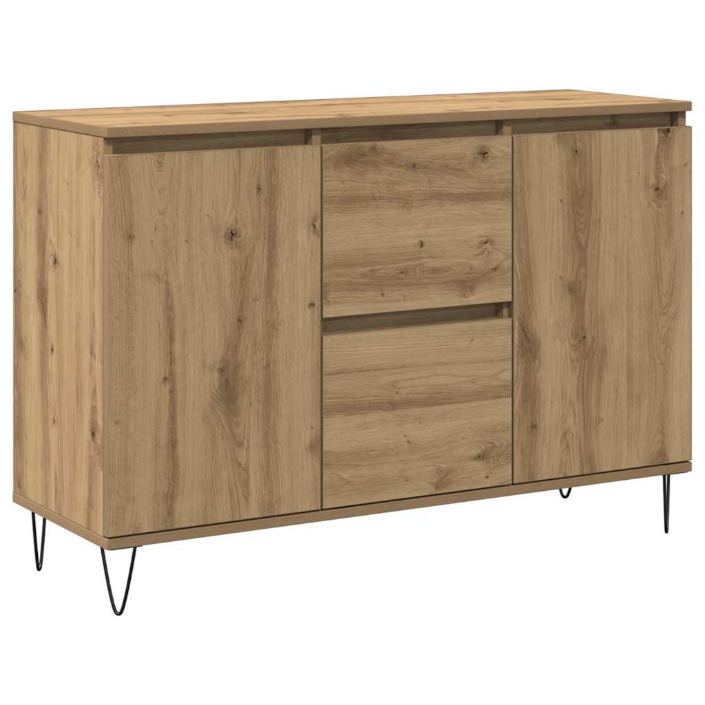 Credenza Rovere Artigianale 101,5x35x70 cm in Legno Multistrato - homemem39