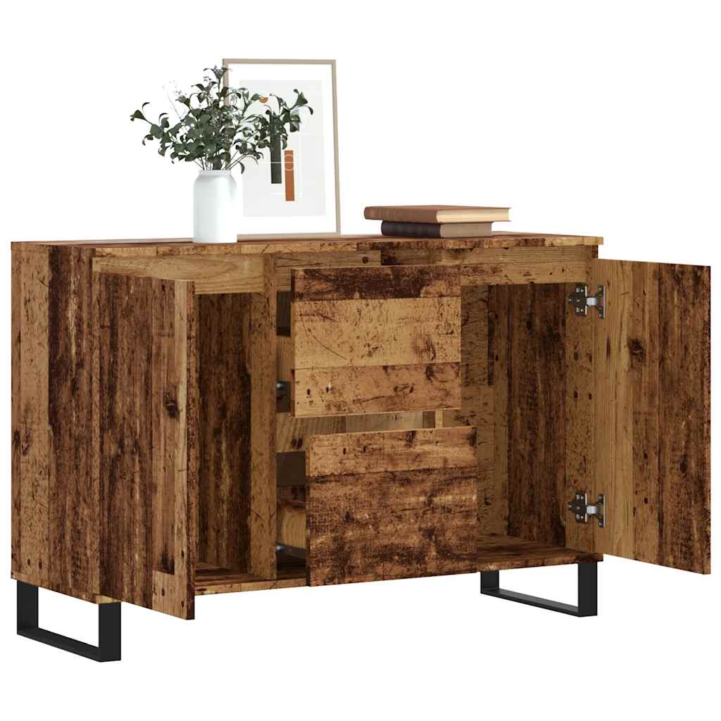 Credenza Legno Antico 101,5x35x70 cm in Legno Multistrato - homemem39