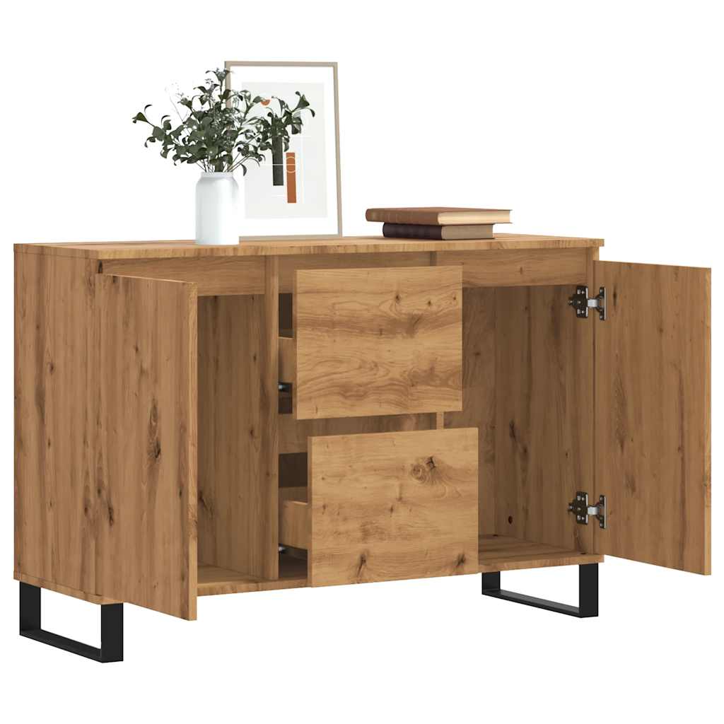 Credenza Rovere Artigianale 101,5x35x70 cm in Legno Multistrato - homemem39