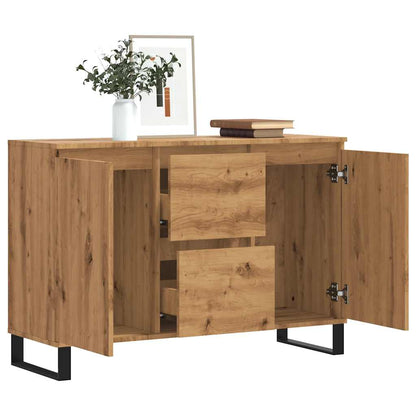 Credenza Rovere Artigianale 101,5x35x70 cm in Legno Multistrato - homemem39