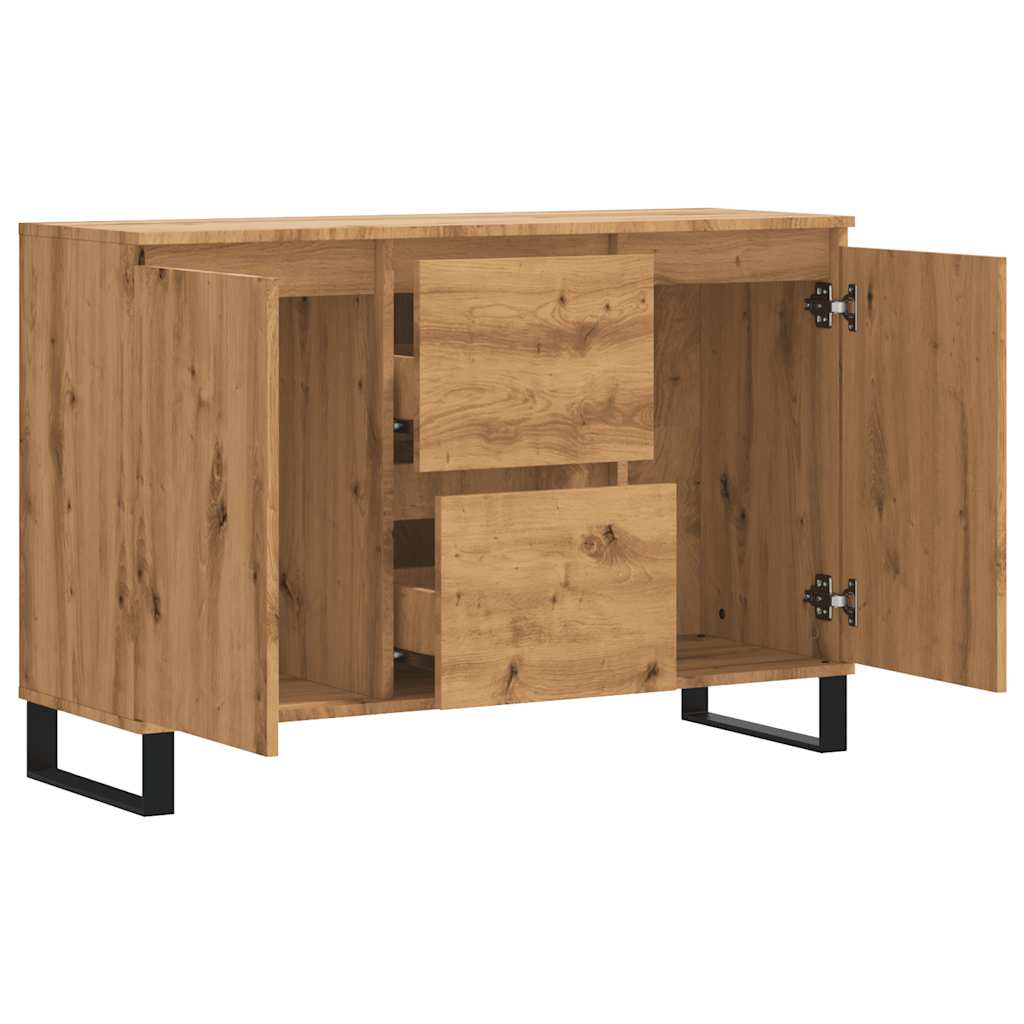 Credenza Rovere Artigianale 101,5x35x70 cm in Legno Multistrato - homemem39