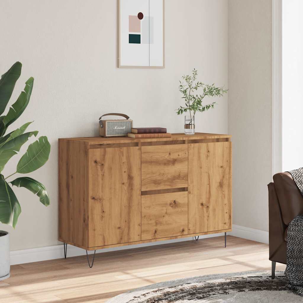 Credenza Rovere Artigianale 101,5x35x70 cm in Legno Multistrato - homemem39