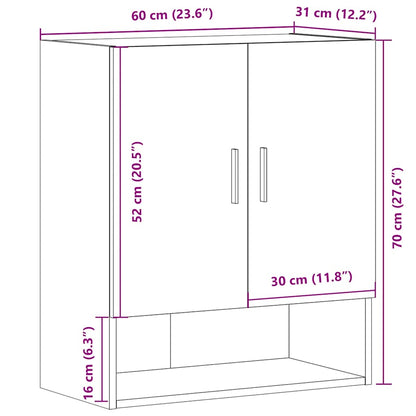 Armadietto a Muro Legno Antico 60x31x70 cm in Truciolato | homemem39