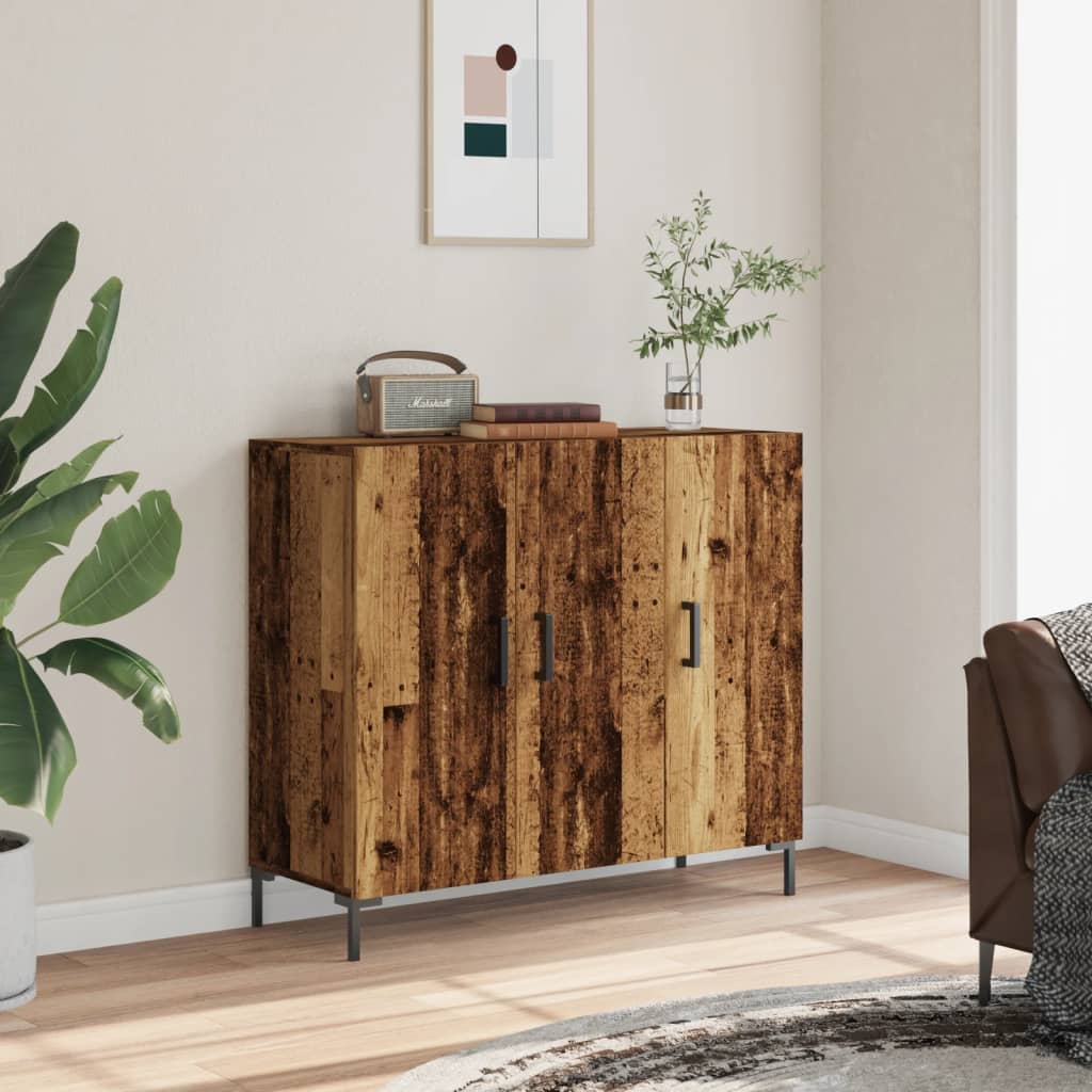 Credenza Legno Antico 90x34x80 cm in Legno Multistrato - homemem39