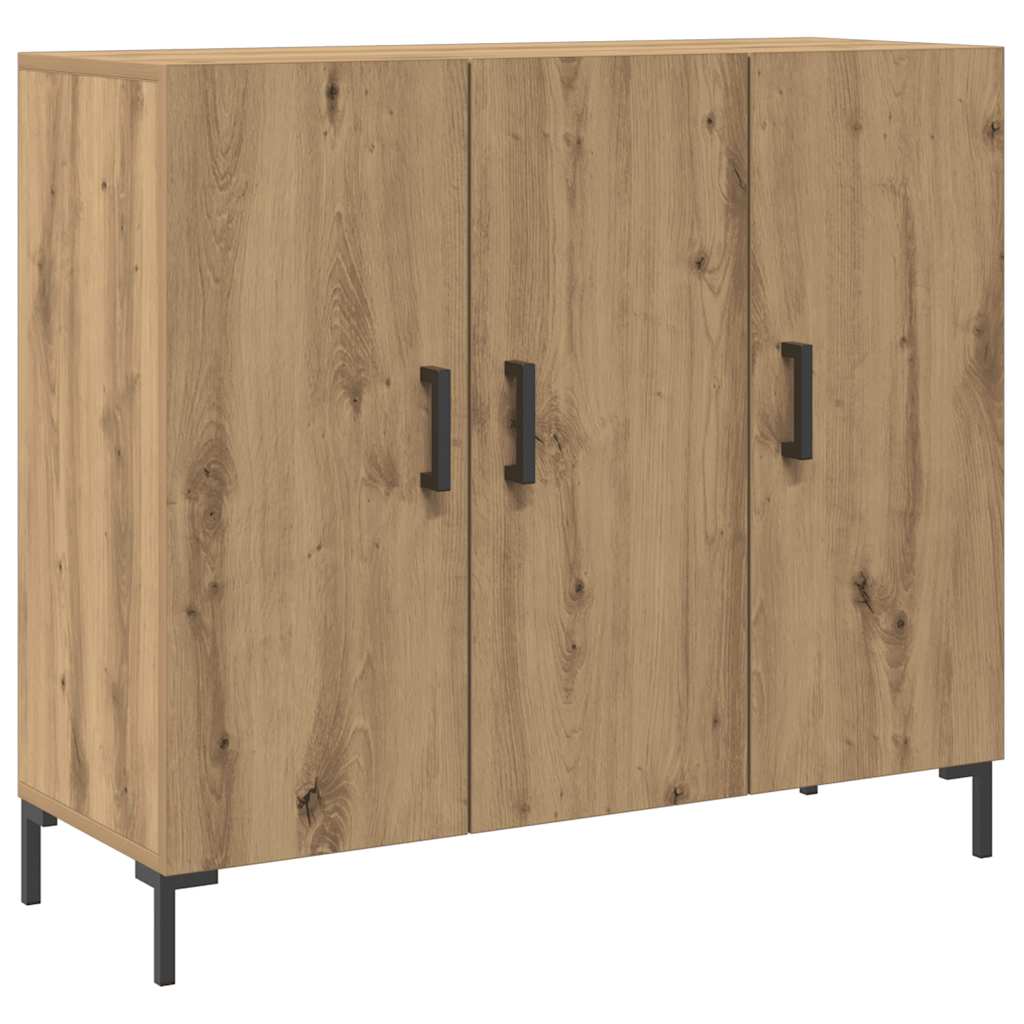 Credenza Rovere Artigianale 90x34x80 cm in Legno Multistrato - homemem39