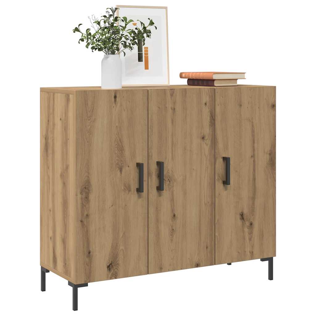 Credenza Rovere Artigianale 90x34x80 cm in Legno Multistrato - homemem39