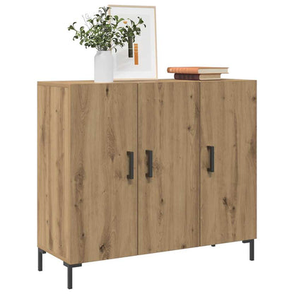 Credenza Rovere Artigianale 90x34x80 cm in Legno Multistrato - homemem39