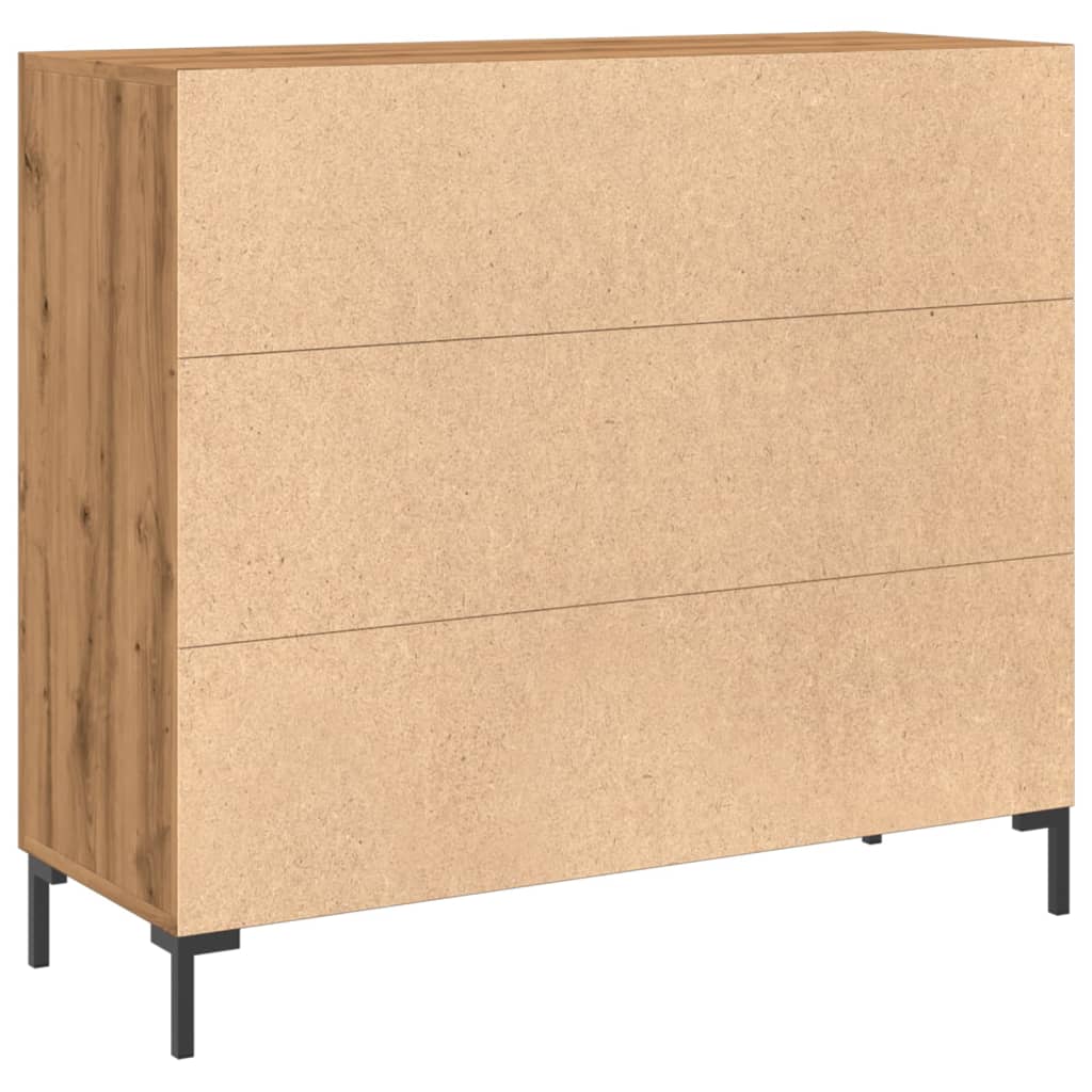 Credenza Rovere Artigianale 90x34x80 cm in Legno Multistrato - homemem39
