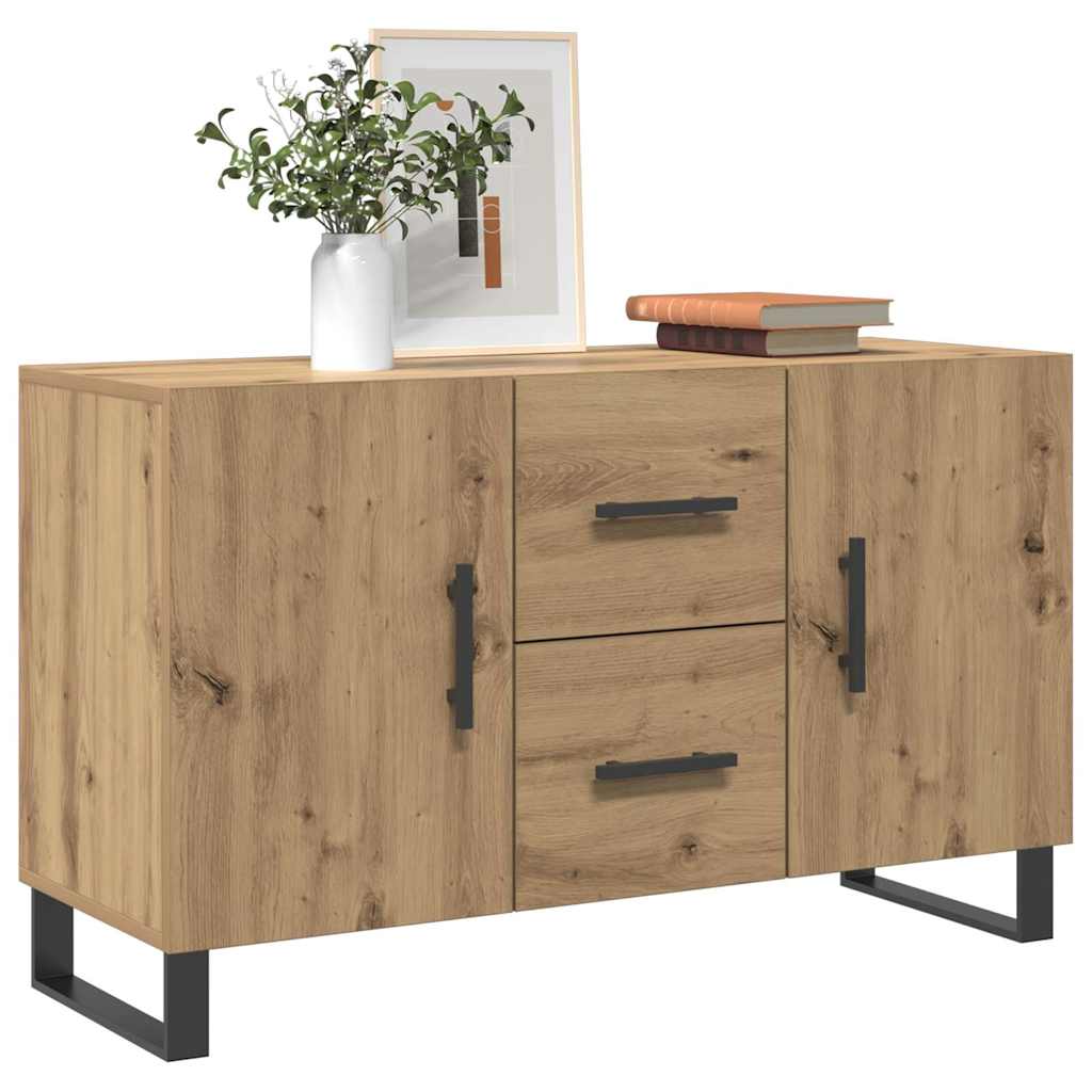 Credenza Rovere Artigianale 100x36x60 cm in Legno Multistrato - homemem39