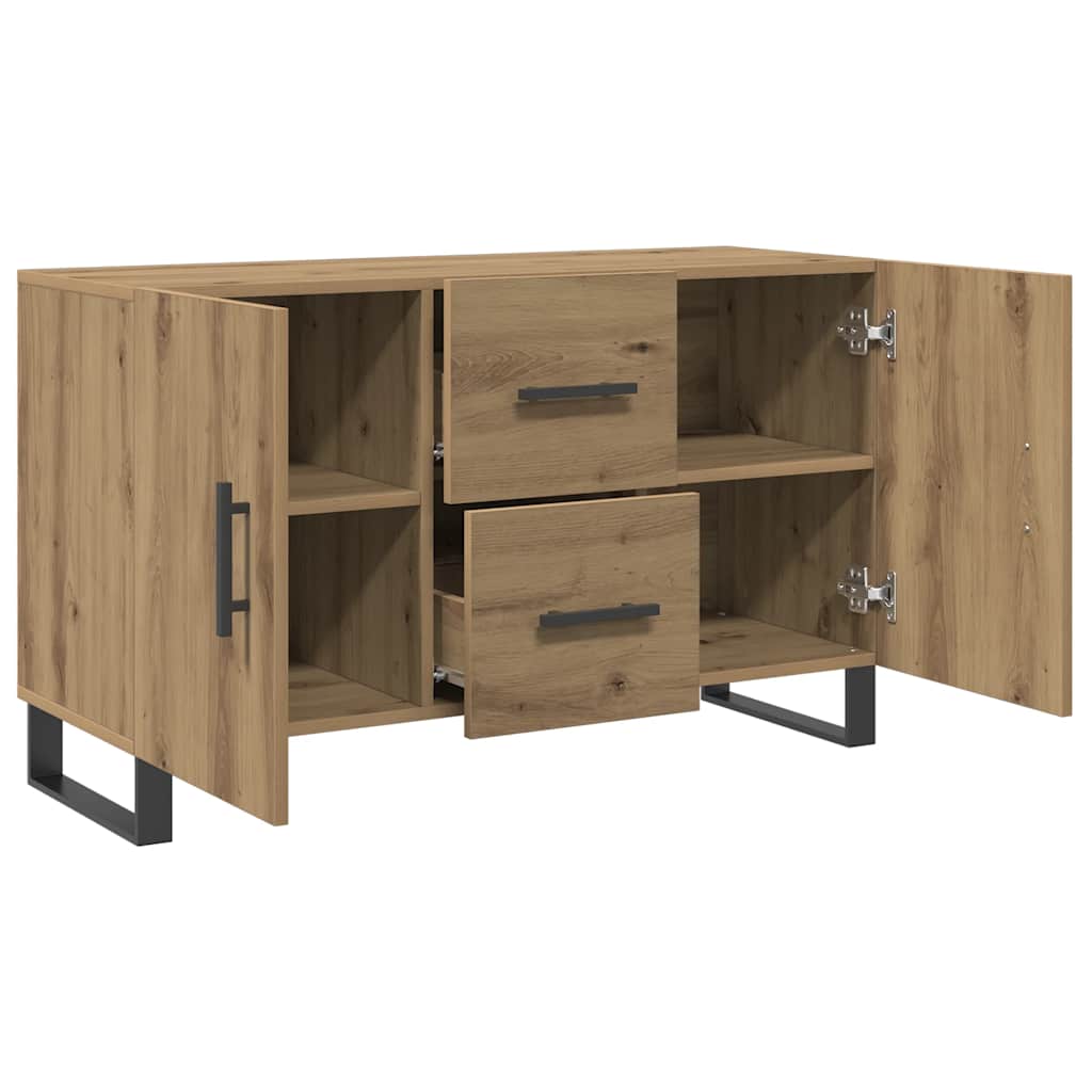 Credenza Rovere Artigianale 100x36x60 cm in Legno Multistrato - homemem39