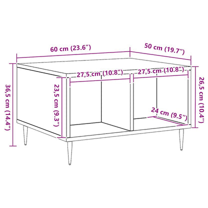 Tavolino da Salotto Rovere Artigianale 60x50x36,5cm Multistrato