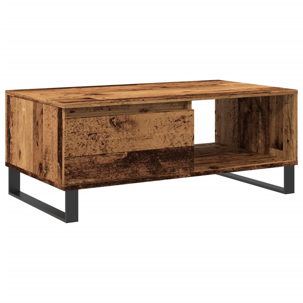 Tavolino da Salotto Legno Antico 90x50x36,5 cm in Truciolato