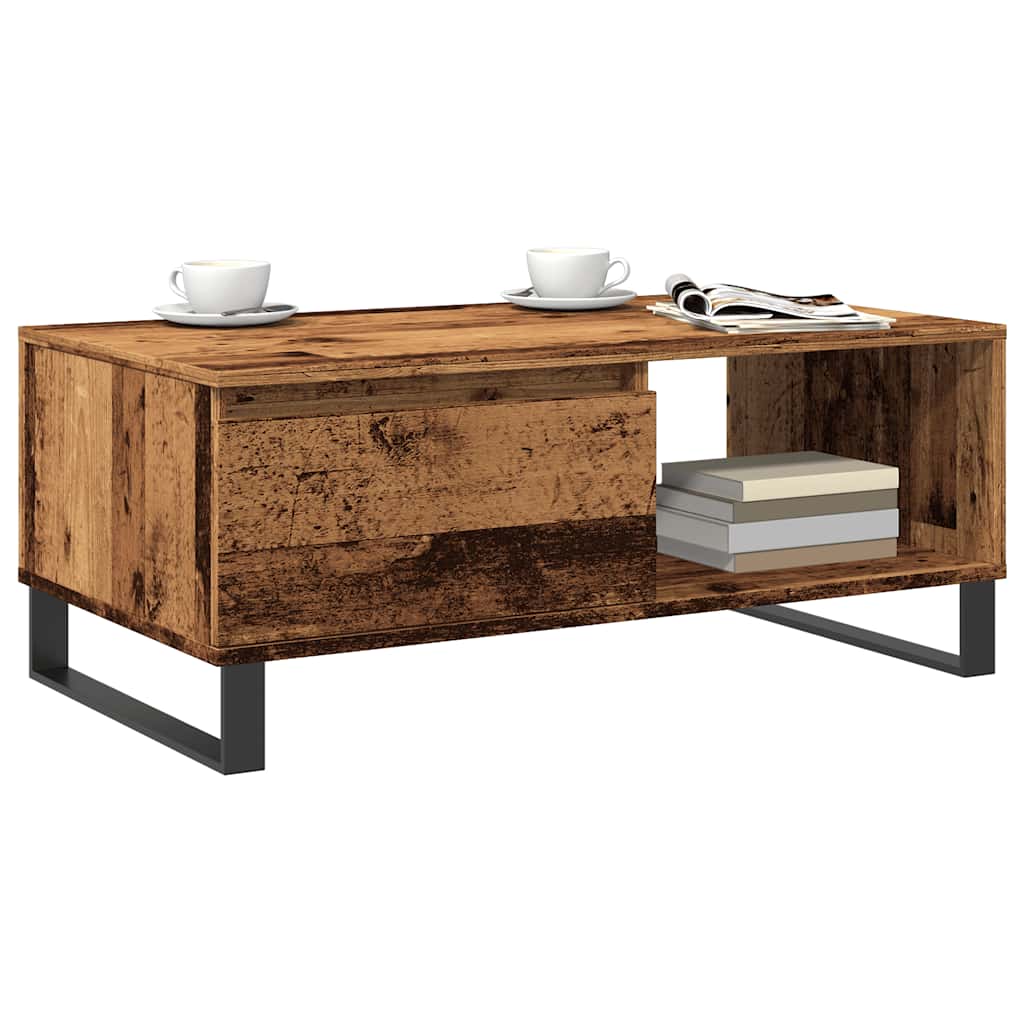 Tavolino da Salotto Legno Antico 90x50x36,5 cm in Truciolato