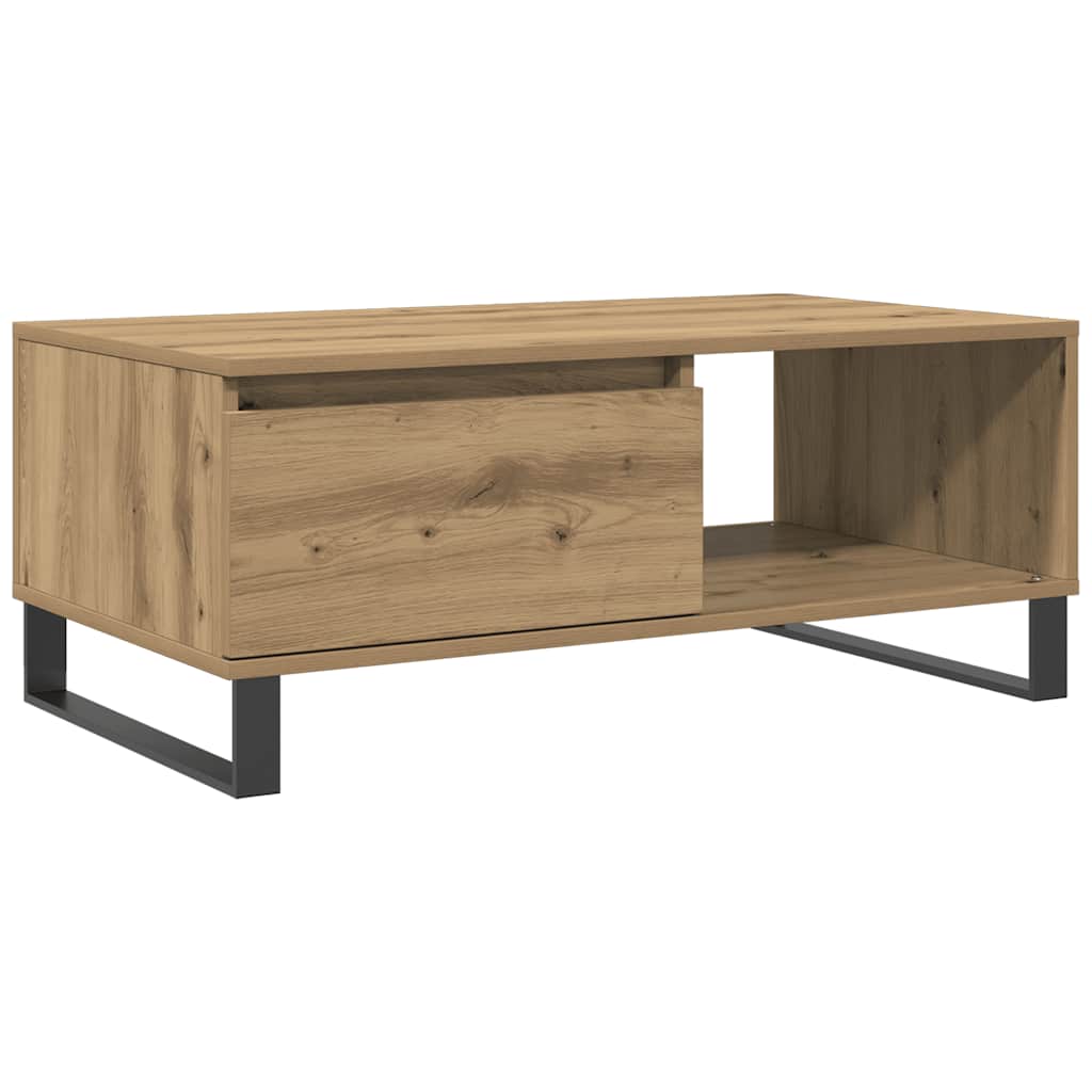 Tavolino da Salotto Rovere Artigianale 90x50x36,5 cm Truciolato