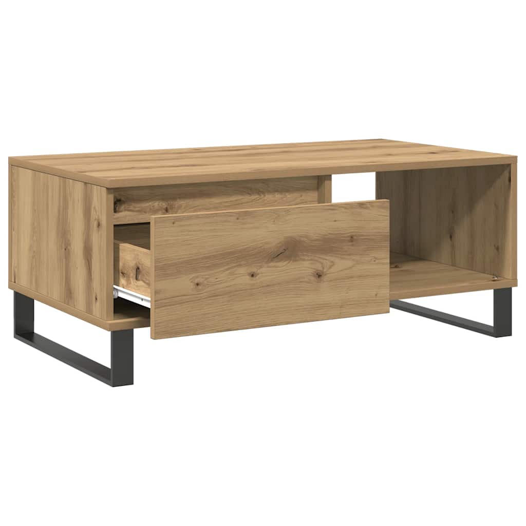 Tavolino da Salotto Rovere Artigianale 90x50x36,5 cm Truciolato | homemem39