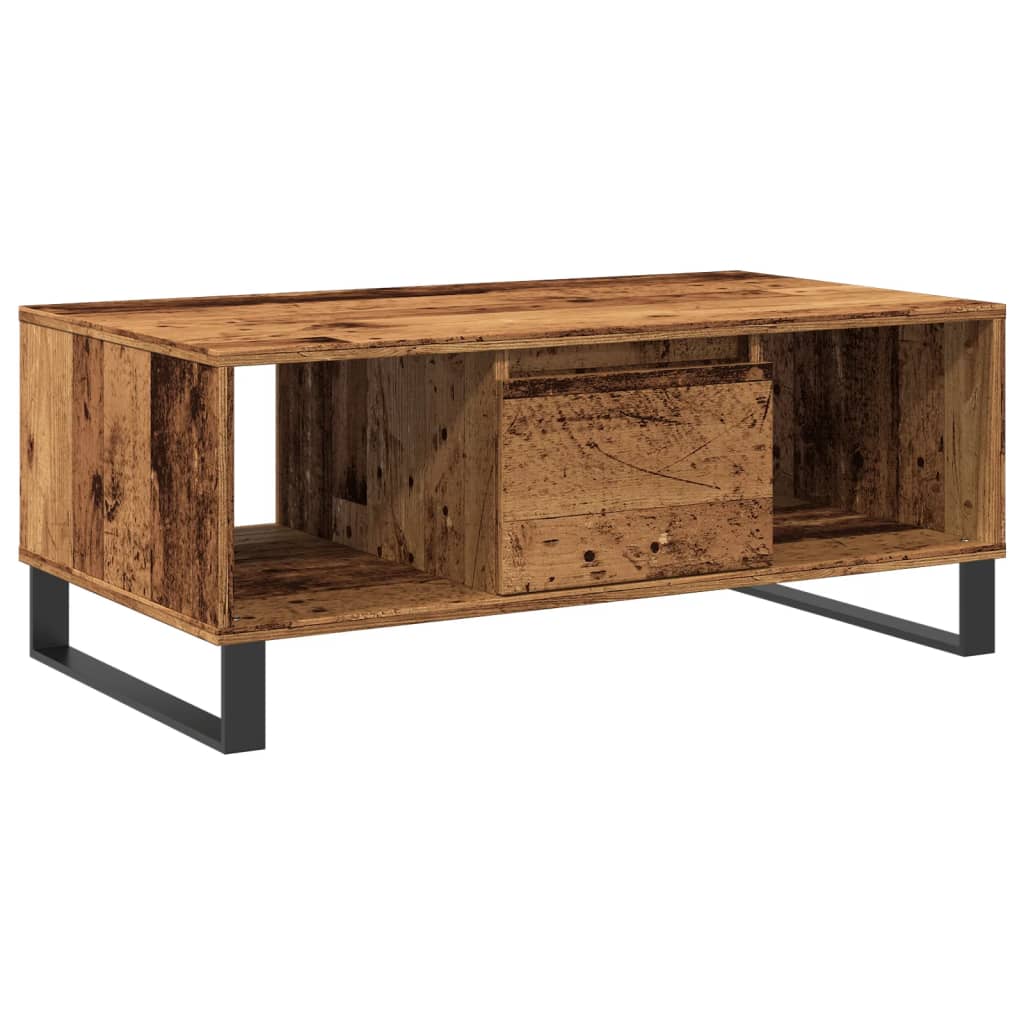 Tavolino da Salotto Legno Antico 90x50x36,5 cm in Truciolato