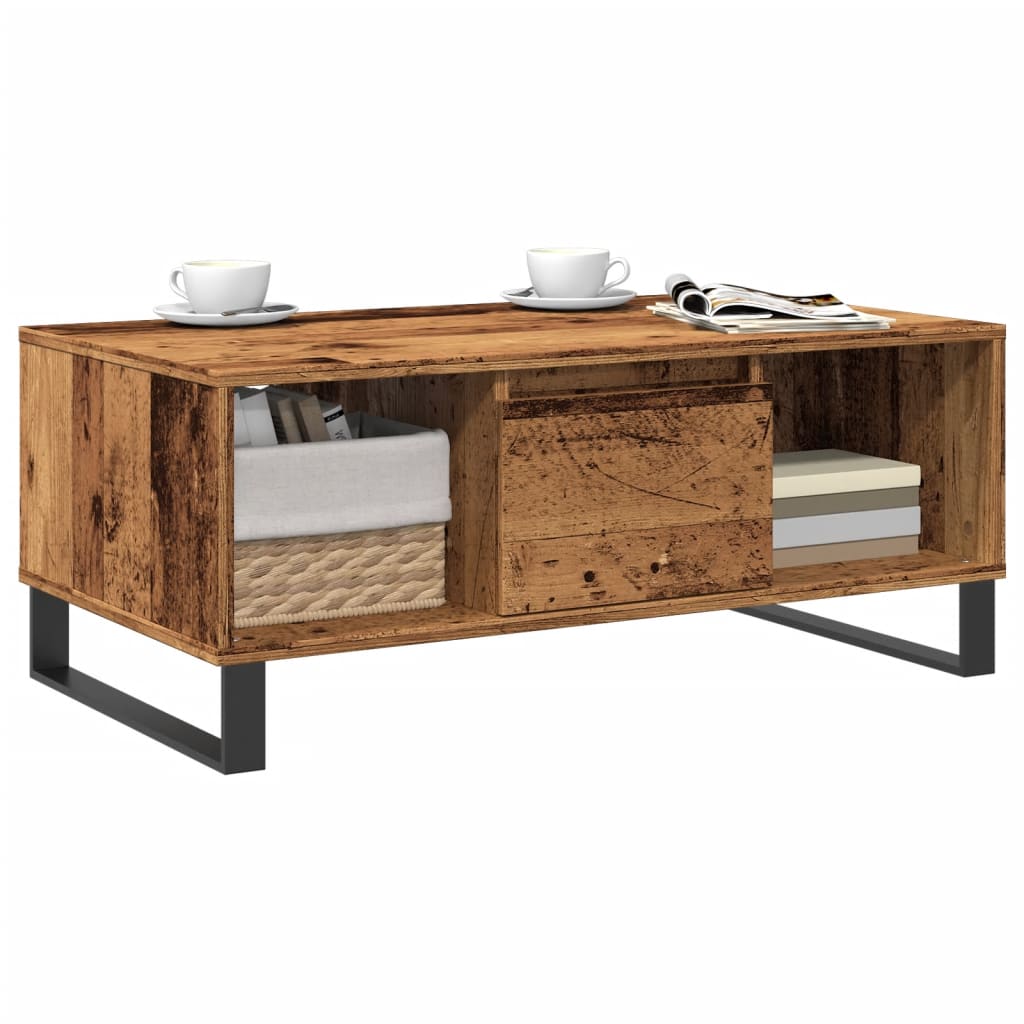 Tavolino da Salotto Legno Antico 90x50x36,5 cm in Truciolato