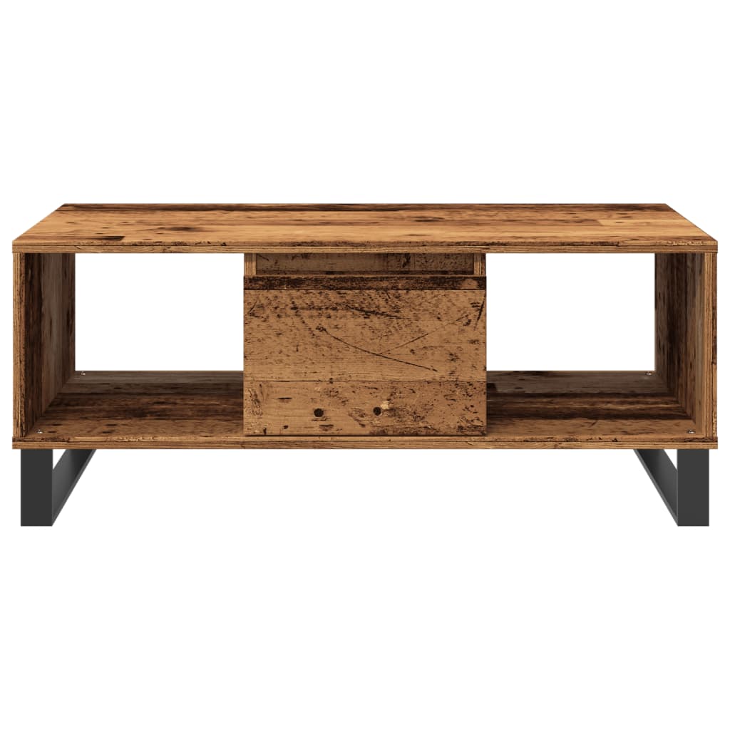 Tavolino da Salotto Legno Antico 90x50x36,5 cm in Truciolato