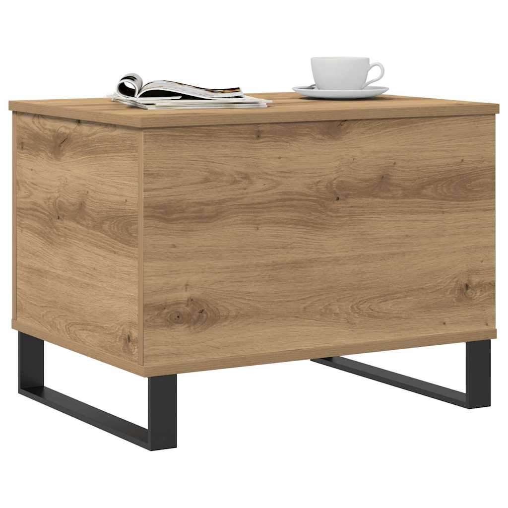 Tavolino Salotto Rovere Artigianale 60x44,5x45 cm in Truciolato | homemem39