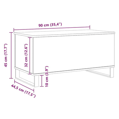 Tavolino Salotto Rovere Artigianale 90x44,5x45 cm in Truciolato