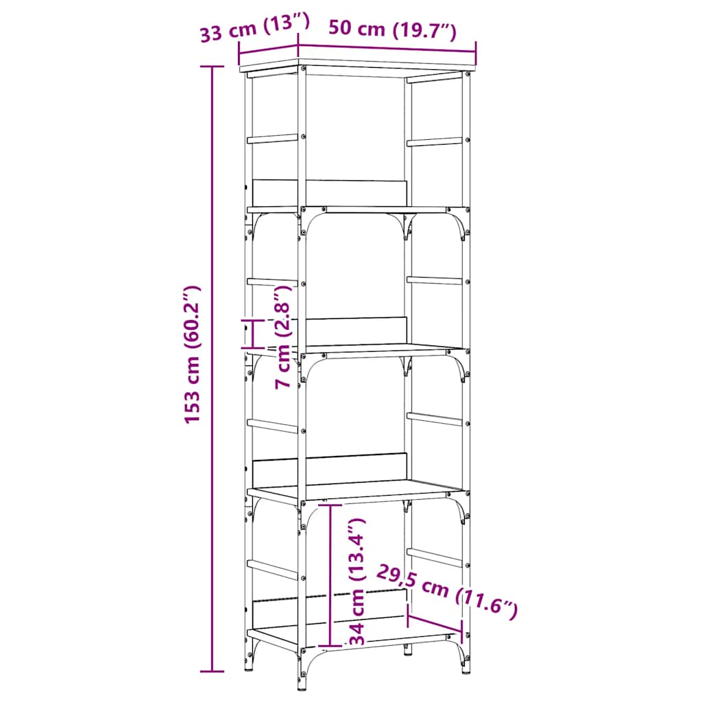 Libreria Rovere Artigianale 50x33x153 cm in Truciolato | homemem39