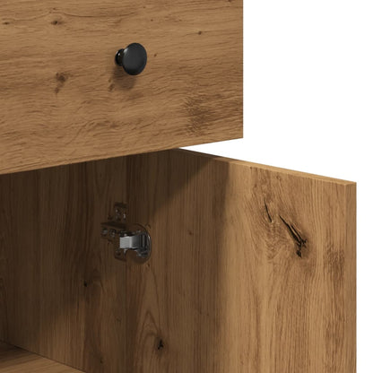 Credenza Rovere Artigianale 70x30x80 cm in Legno Multistrato - homemem39