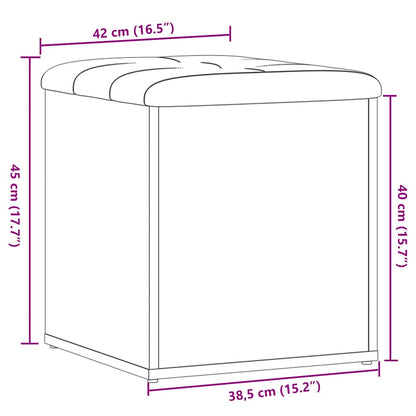Panca Portaoggetti Legno Antico 42x42x45 cm Legno Multistrato | homemem39