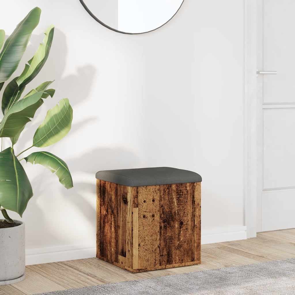 Panca Portaoggetti Legno Antico 42x42x45 cm Legno Multistrato | homemem39