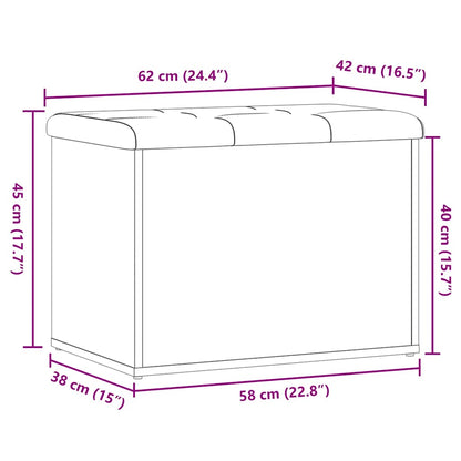 Panca Portaoggetti Legno Antico 62x42x45 cm Legno Multistrato | homemem39