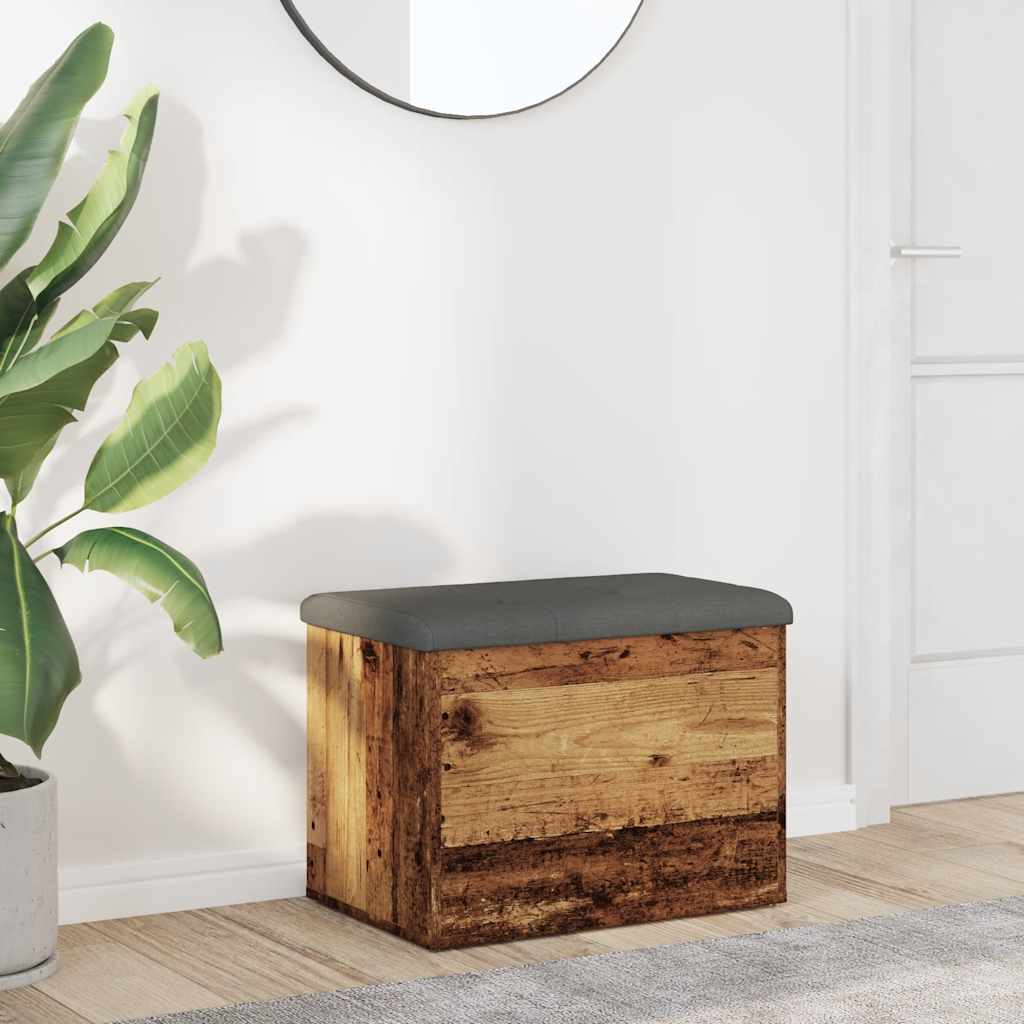 Panca Portaoggetti Legno Antico 62x42x45 cm Legno Multistrato | homemem39