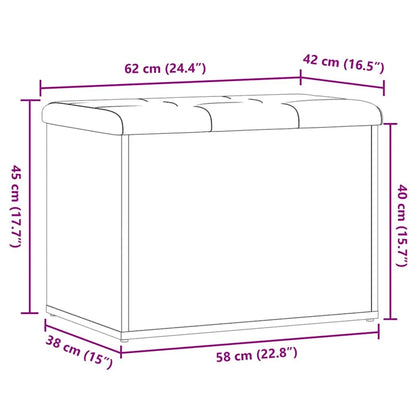 Panca Portaoggetti Rovere Artigianale 62x42x45 cm in Truciolato