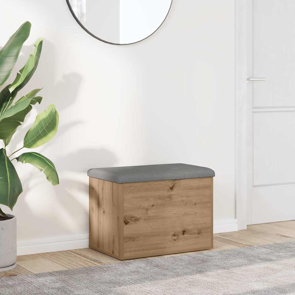 Panca Portaoggetti Rovere Artigianale 62x42x45 cm in Truciolato