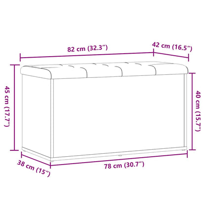 Panca Portaoggetti Legno Antico 82x42x45 cm Legno Multistrato | homemem39