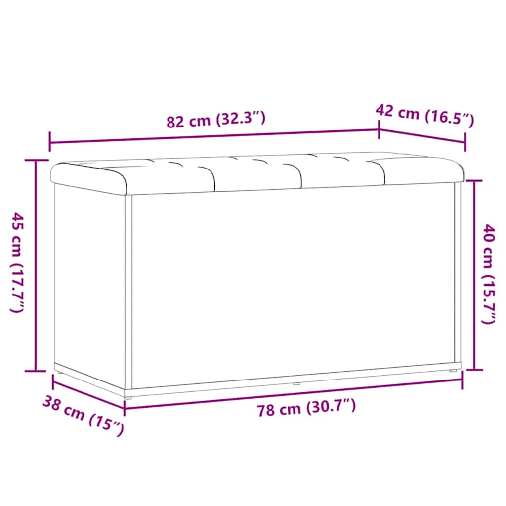 Panca contenitore artigianale in rovere 82x42x45 cm in legno ingegnerizzato | homemem39