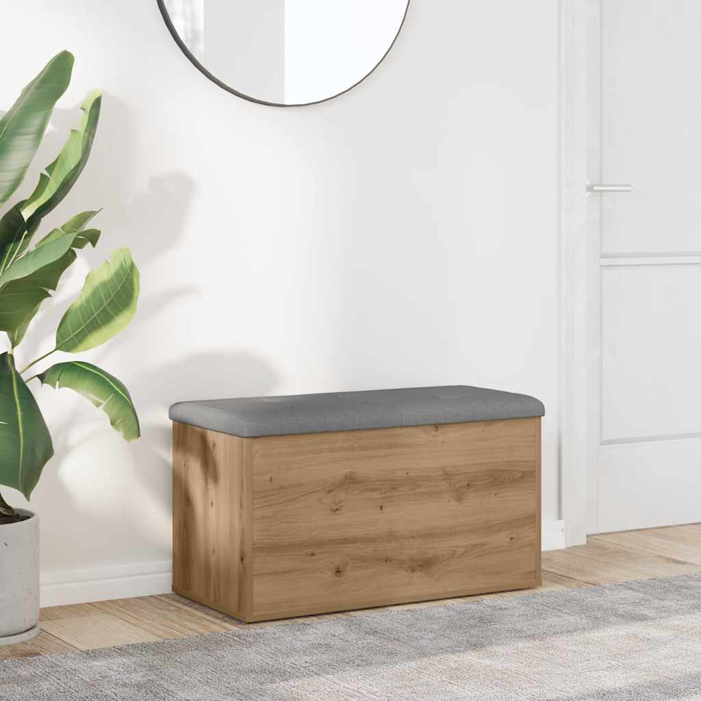 Panca contenitore artigianale in rovere 82x42x45 cm in legno ingegnerizzato